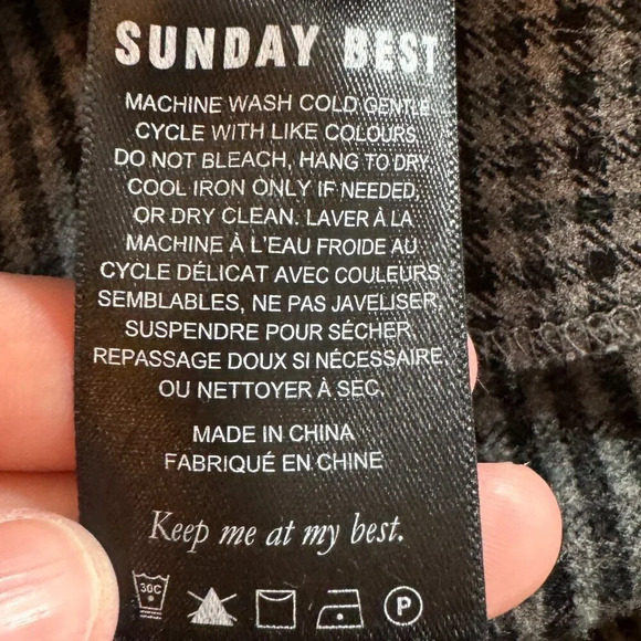 Aritzia Sunday Best Freshman Check Pant Size 4  Gray High Rise Straight Academia - Picture 9 of 14